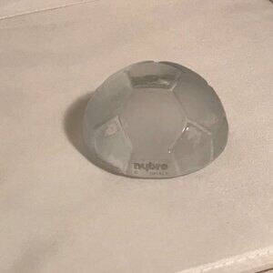NYBRO  PAPERWEIGHT Glass Half Soccer Ball Finland Nybro
